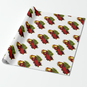 MATTE CHRISTMAS Wrapping Paper W/ Father Christmas