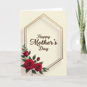 Matte Crimson Floral Card