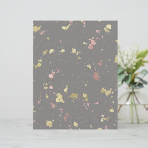 Matte Gold and Rose Gold Flakes Dark Warm Grey
