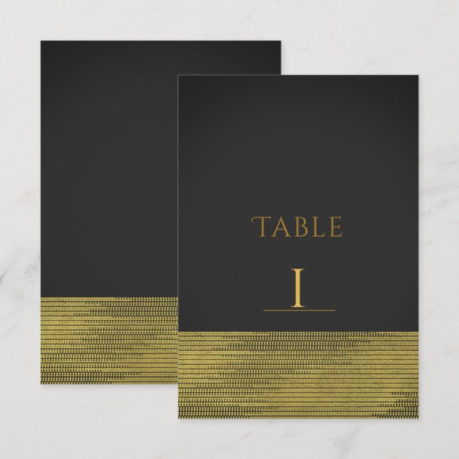 Matte Gold Modern Glam Sequins Chic Table Number (Front/Back)