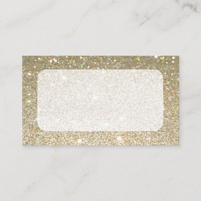 Matte gold sparkle business cards or RSVP card (Front)