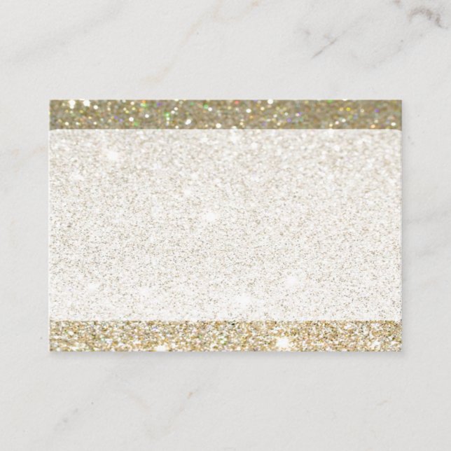 Matte gold sparkle business cards or RSVP card (Front)