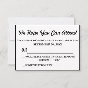 Matte Gold Triangles on Black Wedding RSVP Card