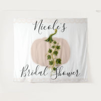 Matte Pink Pumpkin Fall Bridal Shower Backdrop