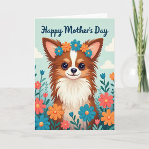 Matte Puppy Blossom Greeting Card