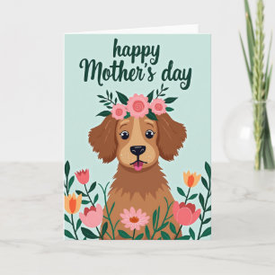 Matte Puppy Floral Love Card
