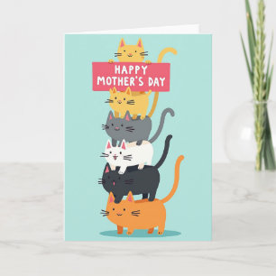 Matte Stacked Cats Love Card