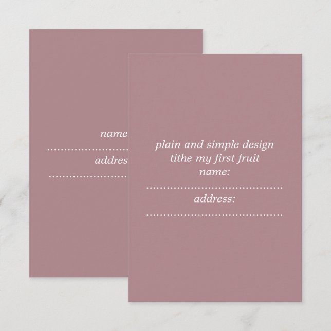 matte standard white invelope included invit card (Front/Back)
