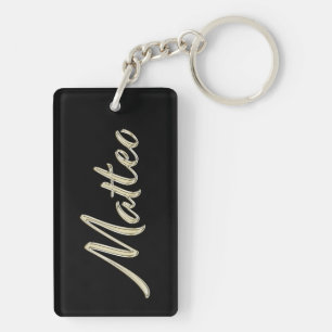 Matteo name whitegold key trailer ring