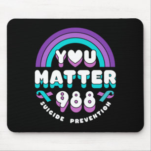 Matter 988 Prevention Awareness Rainbow Tape Mouse Pad