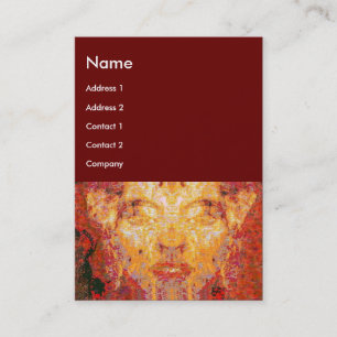 MATTER DOESN'T MATTER Fractal Mask in Red Yellow Business Card