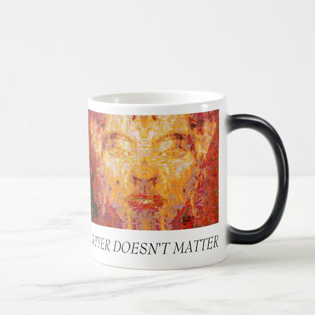MATTER DOESN'T MATTER Fractal Mask in Red Yellow Magic Mug (Right)