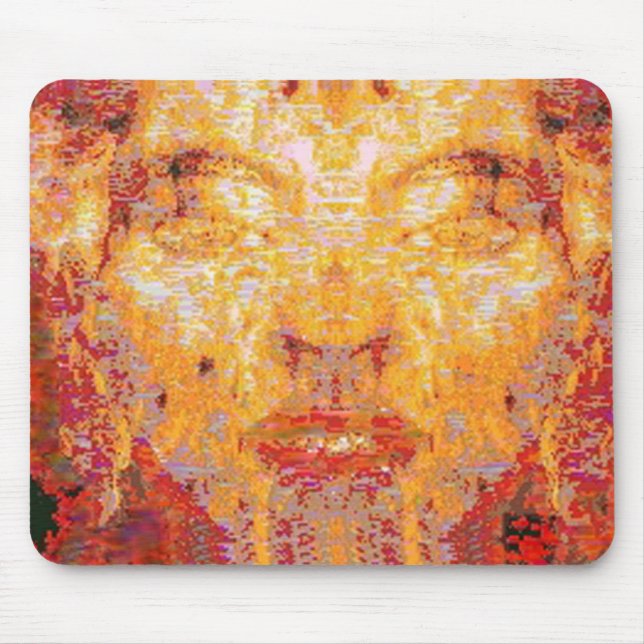MATTER DOESN'T MATTER Fractal Mask in Red Yellow Mouse Pad (Front)