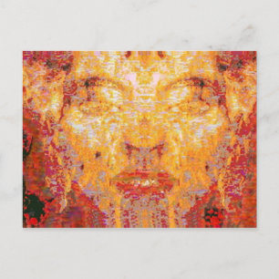 MATTER DOESN'T MATTER Fractal Mask in Red Yellow Postcard