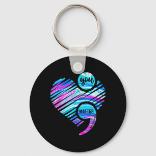 Matter Dont Let Story End Prevention Heart Key Ring