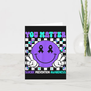 Matter Prevention Awareness Teal Purple Ribbon 1 Card