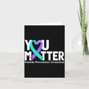 Matter Prevention Awareness Teal Purple Ribbon 1 Card