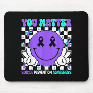Matter Prevention Awareness Teal Purple Ribbon 1 Mouse Pad