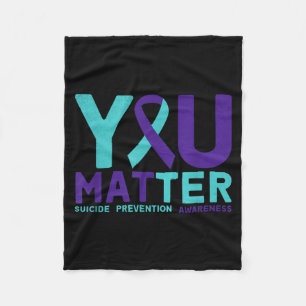 Matter - Prevention Teal Purple Awareness Ribbon Fleece Blanket