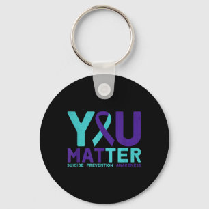 Matter - Prevention Teal Purple Awareness Ribbon Key Ring