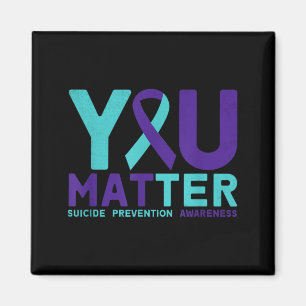 Matter - Prevention Teal Purple Awareness Ribbon Magnet