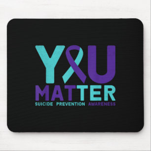 Matter - Prevention Teal Purple Awareness Ribbon Mouse Pad