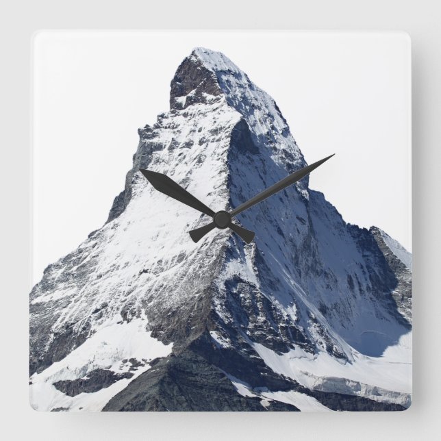 Matterhorn, a mountain in the Swiss Alps Square Wall Clock (Front)