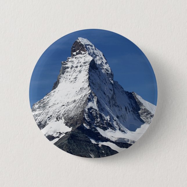 Matterhorn, Alps 6 Cm Round Badge (Front)