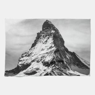 Matterhorn, Alps black and white Tea Towel