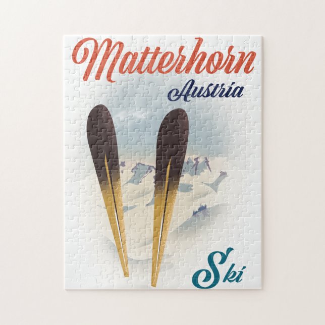 Matterhorn Austria ski poster. Jigsaw Puzzle (Vertical)