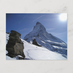 Matterhorn covered snow postcard