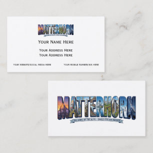 Matterhorn Iconic Alpine Customised Business Cards