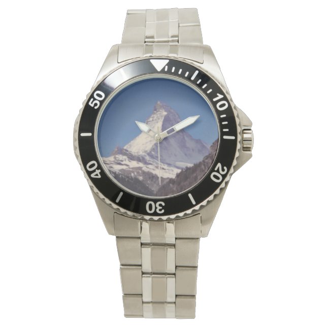 Matterhorn Mountain Stainless Steel Mens Watch (Front)