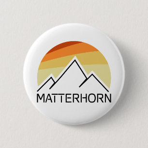 Matterhorn Switzerland Italy Retro 6 Cm Round Badge