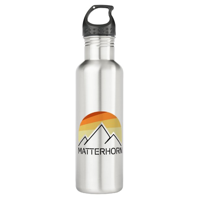 Matterhorn Switzerland Italy Retro 710 Ml Water Bottle (Front)