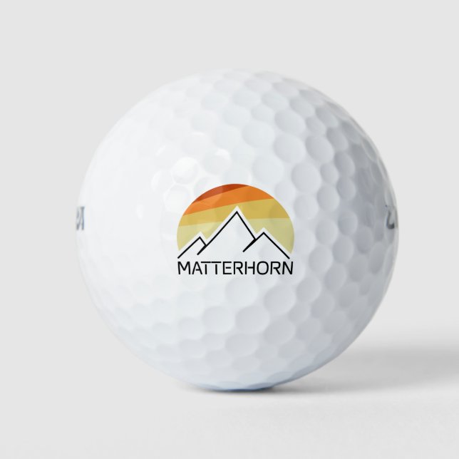 Matterhorn Switzerland Italy Retro Golf Balls (Front)