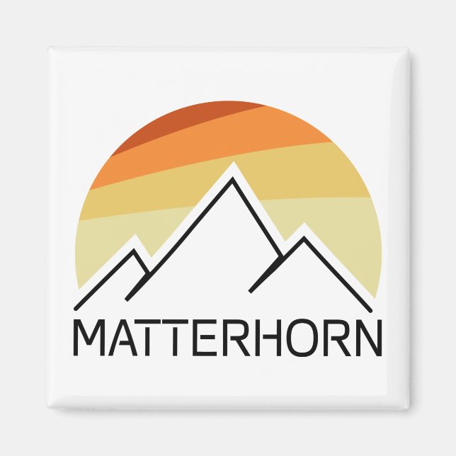 Matterhorn Switzerland Italy Retro Magnet (Front)