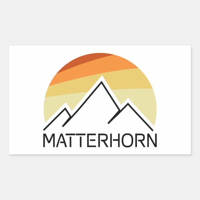 Matterhorn Switzerland Italy Retro Rectangular Sticker (Front)