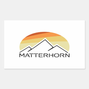 Matterhorn Switzerland Italy Retro Rectangular Sticker