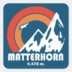 Matterhorn Switzerland Sun Eagle Square Sticker