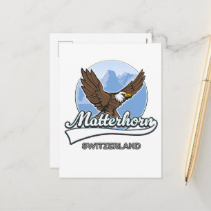 Matterhorn Switzerland travel logo Holiday Postcard