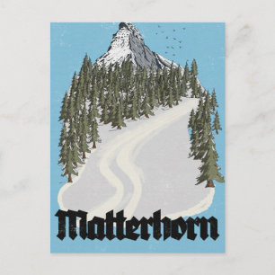 Matterhorn Switzerland Travel Poster Postcard