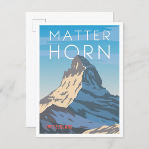 Matterhorn Switzerland Vintage Travel Illustration Postcard