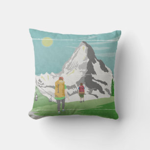 matterhorn travel poster Switzerland Cushion