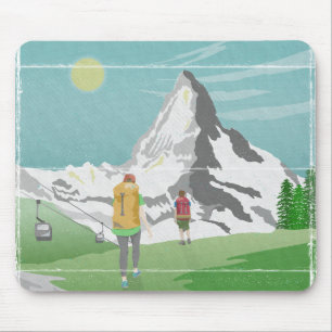 matterhorn travel poster Switzerland Mouse Pad