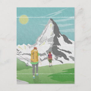 matterhorn travel poster Switzerland Postcard