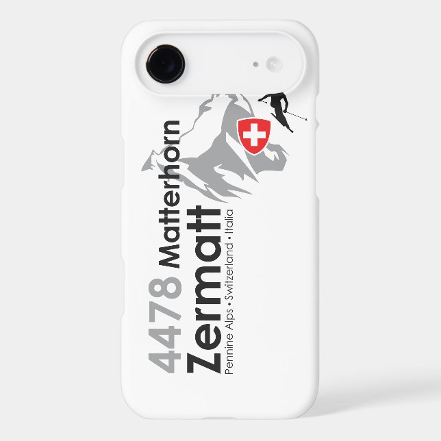 Matterhorn-Zermatt skiing Case-Mate iPhone Case (Back)