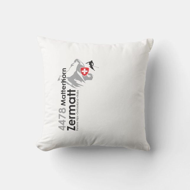 Matterhorn-Zermatt skiing Cushion (Front)