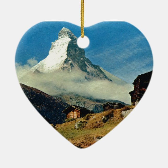 Matterhorn, Zermatt, Switzerland Ceramic Tree Decoration (Back)