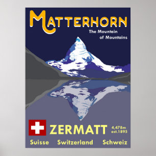 Matterhorn, Zermatt, Switzerland, Ski Poster